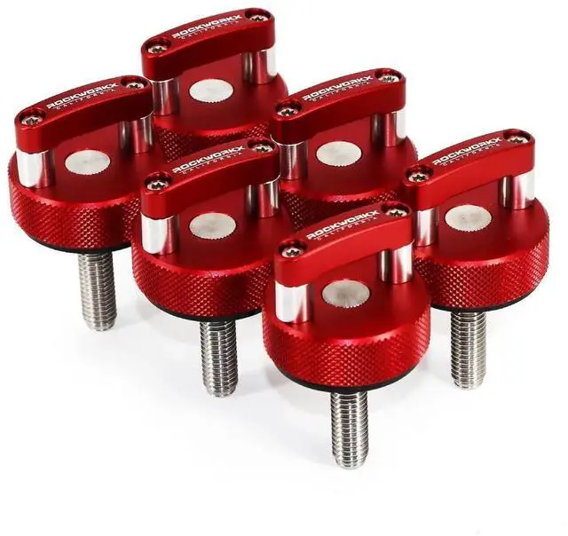 Main image of Billet Aluminum JKU Hard Top Quick Removal Fastener Thumb Screw, Integrated D Ring