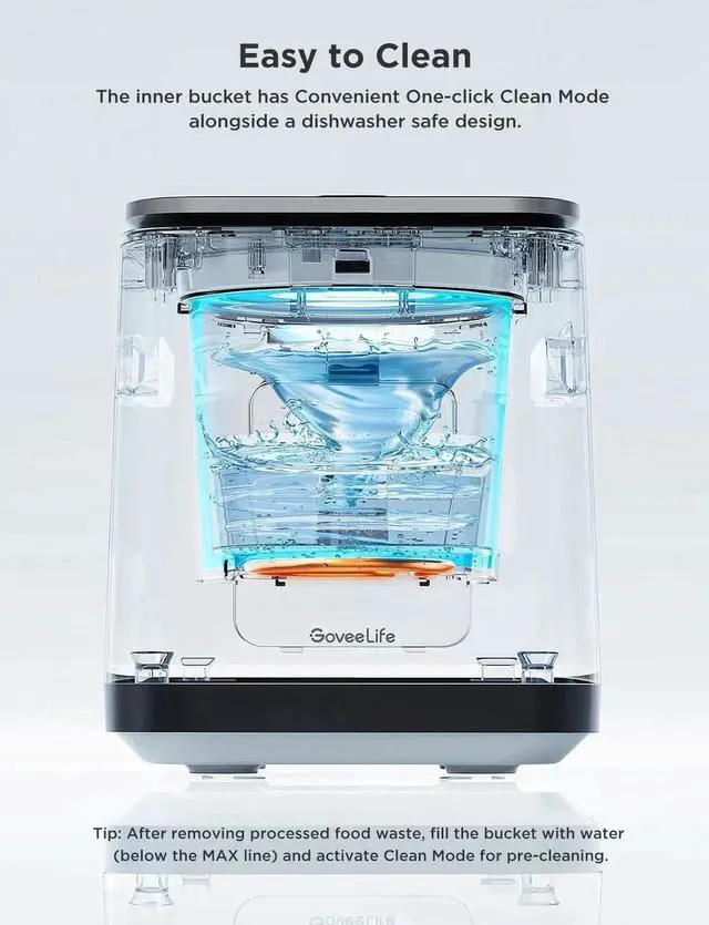 Alt view image 2 of 7 - Smart Electric Composter for Kitchen, 3L Compost Bin Indoor with App & Voice Control, Auto-Cleaning, 3 Modes, Turn Food Waste to Fertilizer Garden, Machine Black -