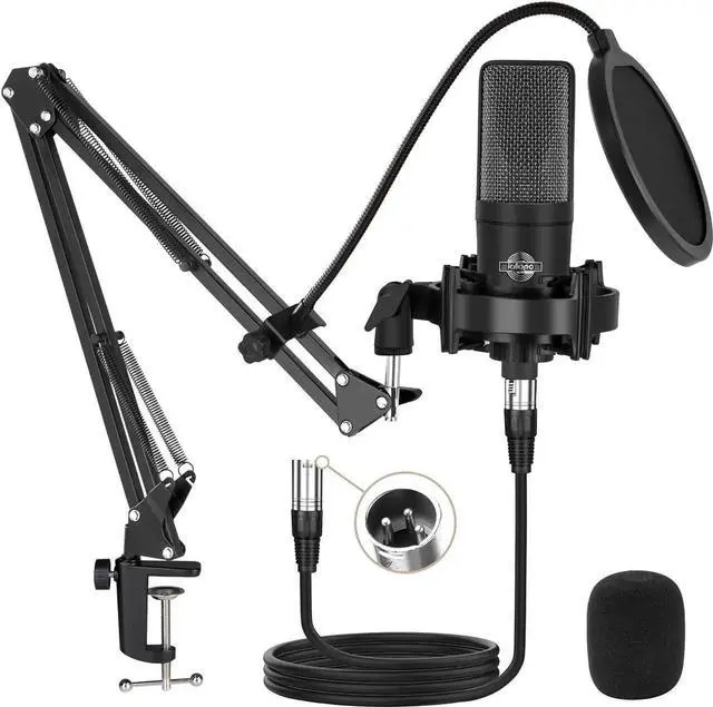 Main image of Condenser Microphone XLR Professional Studio Recording Microphone Kit for PC Computer with Boom Arm,Cardioid XLR Podcast Microphone for Streaming,Gaming,Singing,Voice Over,ASMR,YouTube