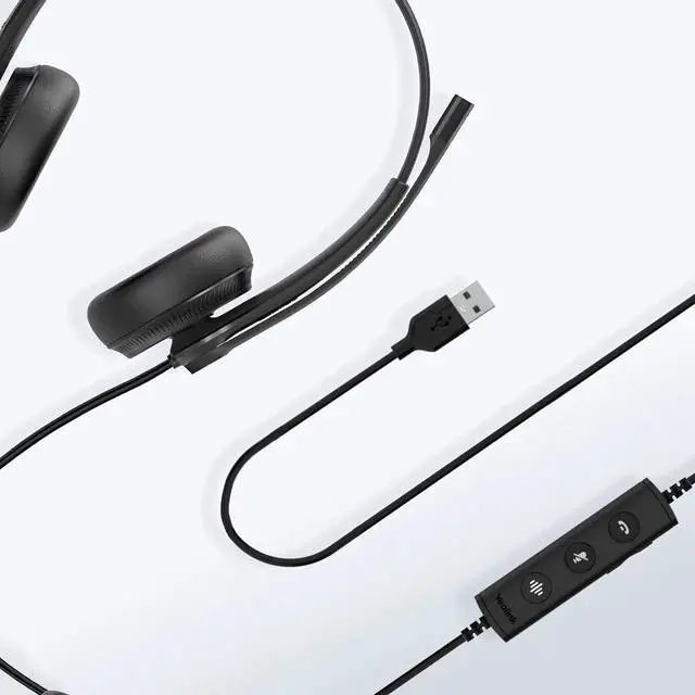 Alt view image 3 of 5 - Yealink USB Wired Headset - Stereo - USB - Wired - 32 Ohm - 20 Hz - 20 kHz