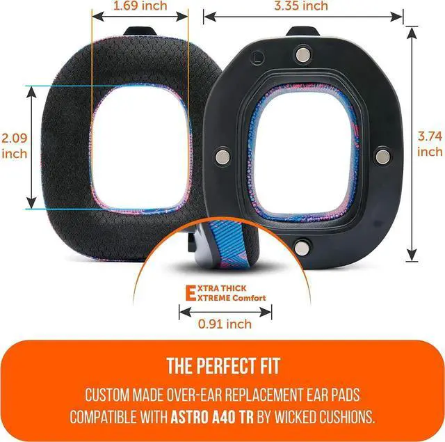 Alt view image 2 of 5 - WC Freeze A40- Hybrid Fabric Cooling Gel Replacement Earpads for Astro A40 TR Only, Made by Wicked Cushions, Improved Durability, Thickness and Sound Isolation | Speed Racer