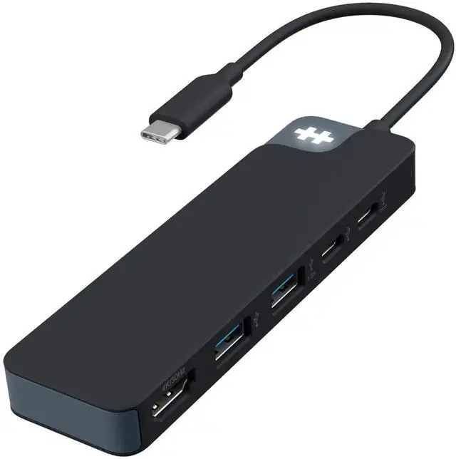 Main image of HyperDrive Flex 5-Port USB C Hub Multiport Adapter for Crisp Visuals, Fast Transfers, Charging HDMI 4K30Hz, 100W Power Delivery, 5Gbps, 2X USB-A Windows, Chrome, Mac (Black)