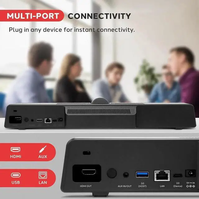 Alt view image 5 of 7 - 4K USB Video Conference Room Camera System 120° FOV with 5X Zoom, AI Auto Framing, Echo Cancellation, 8m Mic Pickup Conferencing System for Home Offices, Zoom, Skype, Microsoft Teams, PC Meetings