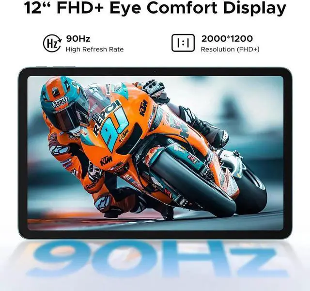 Alt view image 2 of 7 - T36(2025) Android 15 Tablet,12 inch Tablet 32GB+256GB/ 2TB Expand Octa-Core Gaming Tablets,8800mAh,FHD+ Touchscreen with sim Card Slot,WiFi 5,Dual Camera,BT5.0,Widevine L1,Black