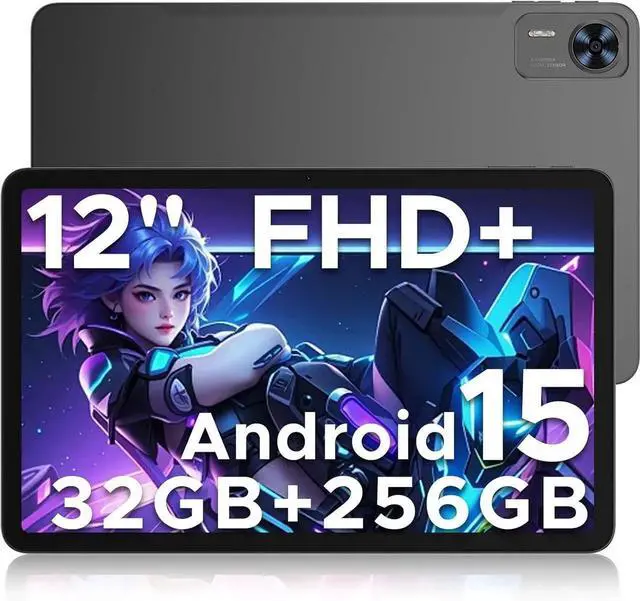 Main image of T36(2025) Android 15 Tablet,12 inch Tablet 32GB+256GB/ 2TB Expand Octa-Core Gaming Tablets,8800mAh,FHD+ Touchscreen with sim Card Slot,WiFi 5,Dual Camera,BT5.0,Widevine L1,Black