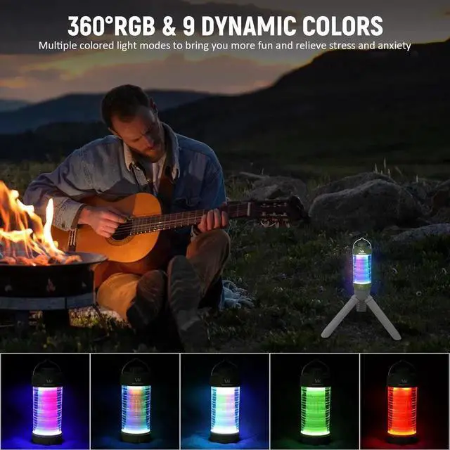 Alt view image 6 of 7 - CL01 Camping Lantern Rechargeable, 550LM Waterproof Tent Light with Magnet Base, Up to 300H Runtime,Portable Lantern Flashlight with RGB light,Emergency Camp Light for Hurricane,Hiking,Camping