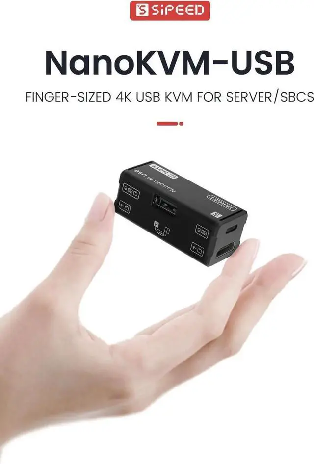 Alt view image 2 of 7 - Sipeed NanoKVM-USB Operations Maintenance Server Tool Kit, Multi-Device Collaboration, Finger-Sized 4K USB KVM for Server SBCs, Mini 1080P Video Switcher Capturer, 4K HDMI in/Loop Out (KVM Kit3)
