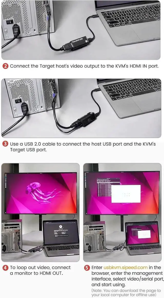 Alt view image 7 of 7 - Sipeed NanoKVM-USB Operations Maintenance Server Tool Kit, Multi-Device Collaboration, Finger-Sized 4K USB KVM for Server SBCs, Mini 1080P Video Switcher Capturer, 4K HDMI in/Loop Out (KVM Kit3)