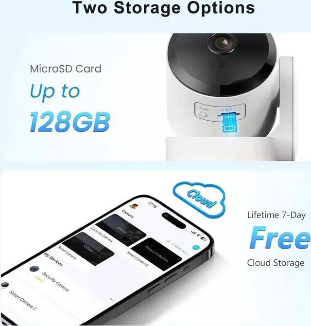 Alt view image 6 of 7 - Pet Camera 360° Home Security Cameras with 2-Way Audio,Night Vision,Motion Detection,Dog Camera with Phone app,Pan/Tilt,Cloud & SD Card Storage,Compatible with Alexa/Google Home,2.4GHz Wi,4 Pack