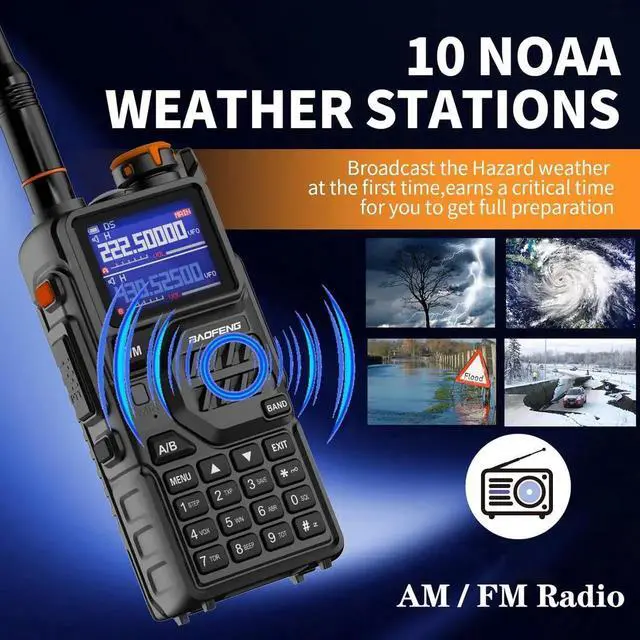 Alt view image 5 of 7 - K5PLUS Tri Band Ham Radio Handheld,Walkie Talkies Long Range NOAA Weather Receiver High Power Two Way Radios with One Key Frequency Match,USB C Charger,999CH with Extra 2500mAh Battery 2 Pack