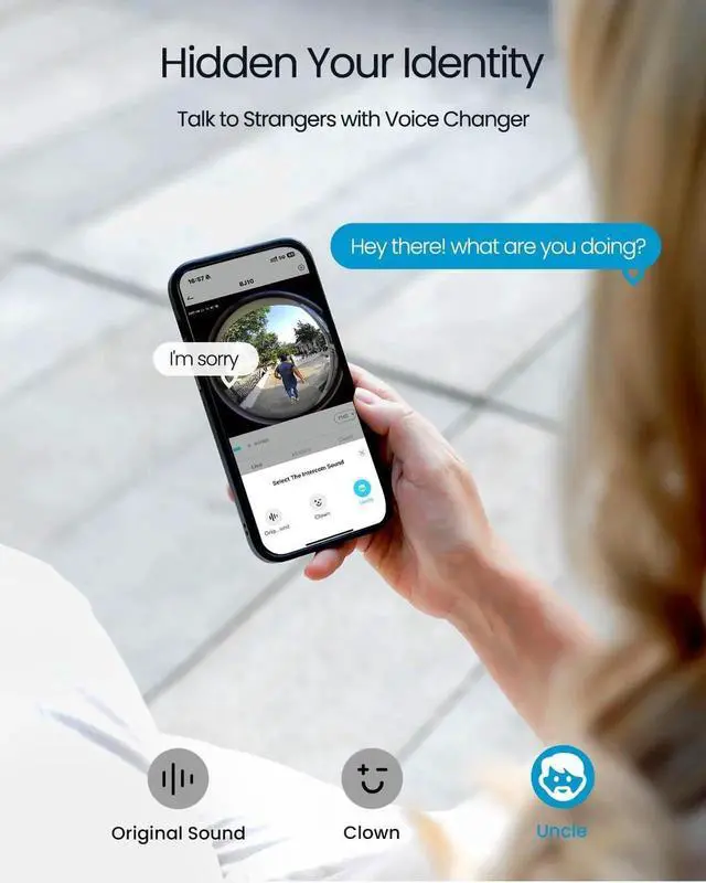 Alt view image 7 of 7 - Doorbell Camera Wireless No Subscription, 3MP Video Doorbell with Chime, 180° Head to Toe View, 2-Way Talk Voice Changer, AI Motion Detection Night Vision, Only 2.4GHz WiFi, Works with Alexa