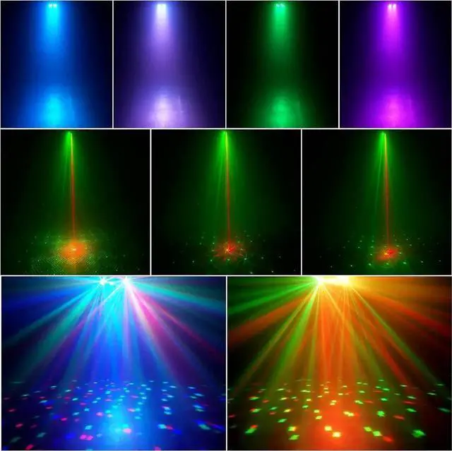 Alt view image 2 of 7 - DJ Lights with Stand,5 in 1 Dj Lights for Parties Disco Ball Stage Party Light Set with Sound Activated Control, UV,Strobe, Dyeing, Led Par Light and Pattern Lighting for Bar Wedding Christmas-1PC