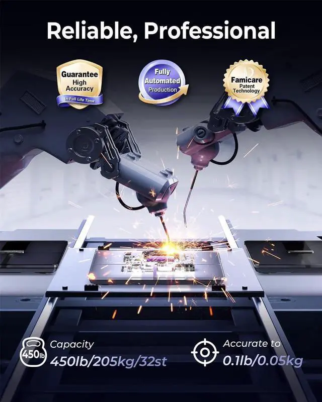 Alt view image 6 of 7 - Professional Smart Scale for Body Weight, BMI, Body Fat, Muscle Mass, Highly Accurate Body Composition Weighing Machine, Bathroom Digital Scale Large Display Sync with Fitness App, 450lb