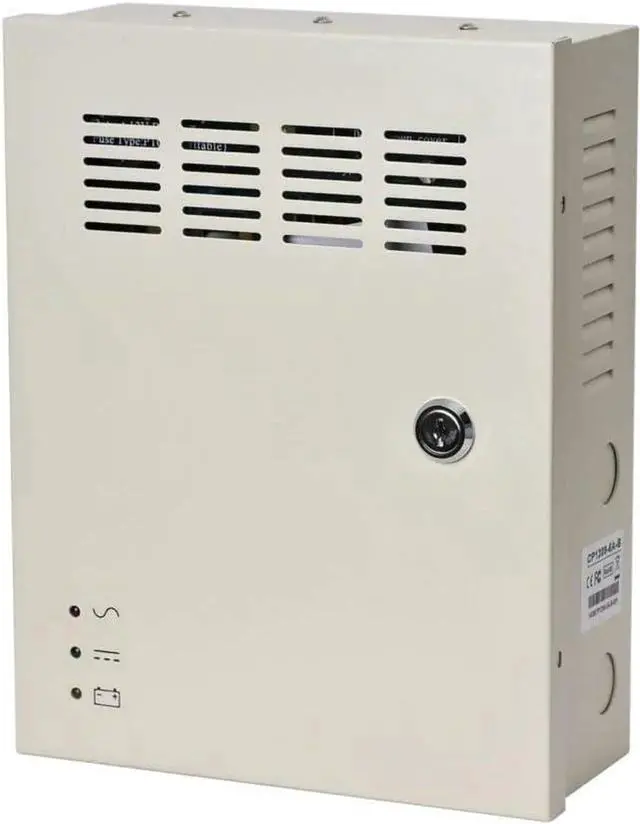 Alt view image 3 of 5 - 18 Channel 12V 10Amp DC Metal Boxed Cabinet Regulated UPS Power Supply Unit with Backup Battery Link for Burglar Alarms CCTV Cameras PTZ Access Control (Battery Not Included)