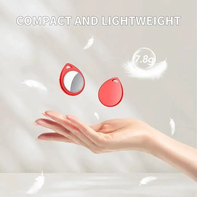 Alt view image 4 of 7 - Air Tracker Tags 6 Pack Red, 5.3 Bluetooth Tracker Work with nd My (iOS Only), 100dB Sound, Smart Tag with Keychain/Lanyard, Item nder for Luggage/Key/Suitcase, Replaceable Battery