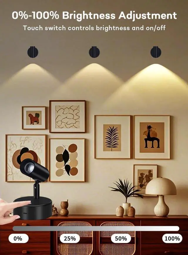 Alt view image 4 of 7 - RGBW Spot Lights Indoor 5500mAh Recharge Uplighting with Remote, 13 Color Changing LED Wireless Spotlight Indoor, Dimm Battery Operated Spotlight for Plant Picture Py Decor, 2 Pack