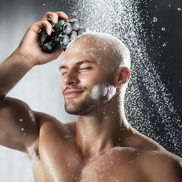 Alt view image 2 of 7 - Head Shavers for Bald Men: Upgraded Detachable Head Shaver - IPX7 Waterproof Wet or Dry Electric Razor for Men - 7D LED Display Rechargeable Shaving Grooming Kit with Type-C Charge