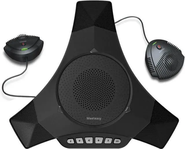 Alt view image 5 of 5 - MVOICE8000 EX-B Bluetooth Conference Speakerphone with 2 Expandable Microphones for Web conferencing,360° &16ft Voice Pickup Range,Noise Reduction,Echo Cancellation