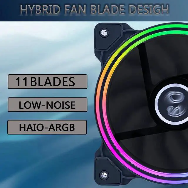 Alt view image 4 of 5 - DS 120MM LED Addressable RGB Case Fan with Controller for Computer Cases, Side Lighting for PC CASE, CPU Coolers, Radiators System (3pack RGB Fans, 2pack LED Strips, 1th Gen DS HUB Box, G Series)