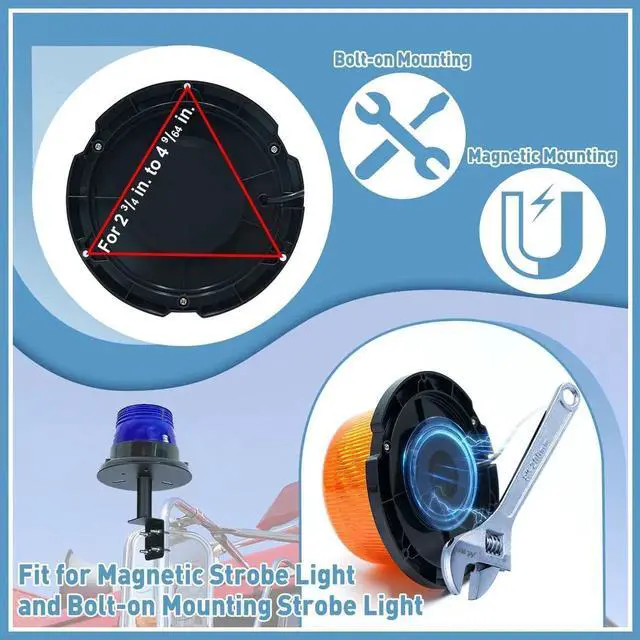 Alt view image 6 of 7 - 2PCS Strobe Light Mounting Bracket Strobe Beacon Universal Mirror Mounting Bracket for Trucks Accessories Fit for Magnetic Strobe Light, Support Bolt-on Mounting Strobe Light Brackets for Truck