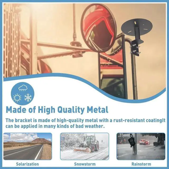 Alt view image 7 of 7 - 2PCS Strobe Light Mounting Bracket Strobe Beacon Universal Mirror Mounting Bracket for Trucks Accessories Fit for Magnetic Strobe Light, Support Bolt-on Mounting Strobe Light Brackets for Truck