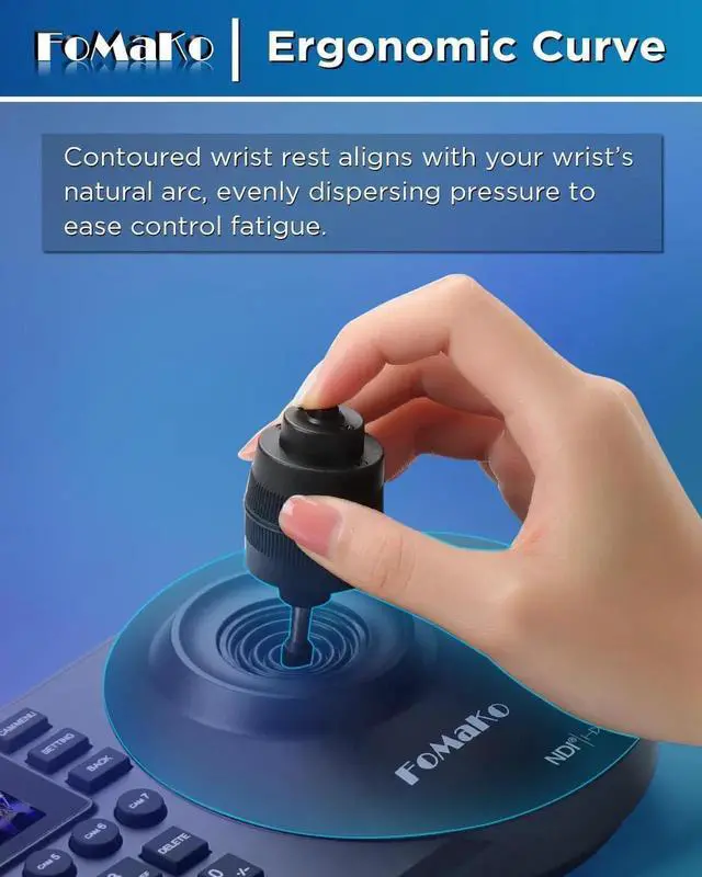 Alt view image 4 of 7 - KC608 Pro NDI PTZ Camera Controller (Black) PoE Powered, Built-in LCD Preview, 4D Precision Joystick, NDI Technology, Ergonomic Wrist Rest Design, for Church Live Streaming & Education.