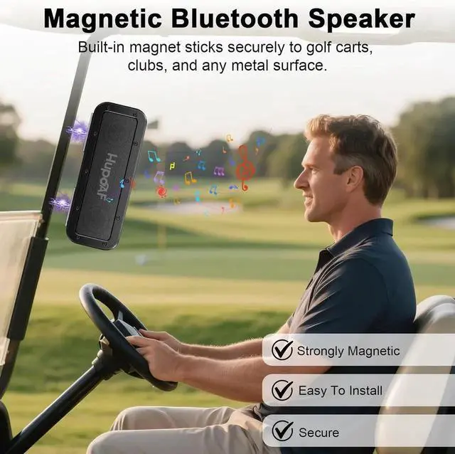 Alt view image 2 of 7 - 50W Strong Magnetic uetooth Golf Speaker Wireless, 6600mAh Portae uetooth Speaker Dual Pairing for Golf Cart, 30Hrs Loud Stereo Sound, IPX7 Waterproof, SD Card for Caing/Home/Outdoor