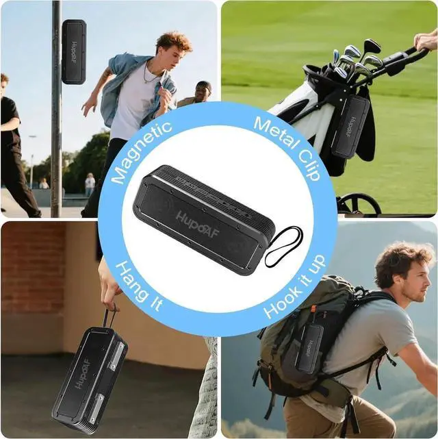 Alt view image 5 of 7 - 50W Strong Magnetic uetooth Golf Speaker Wireless, 6600mAh Portae uetooth Speaker Dual Pairing for Golf Cart, 30Hrs Loud Stereo Sound, IPX7 Waterproof, SD Card for Caing/Home/Outdoor