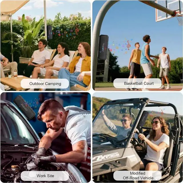 Alt view image 6 of 7 - 50W Strong Magnetic uetooth Golf Speaker Wireless, 6600mAh Portae uetooth Speaker Dual Pairing for Golf Cart, 30Hrs Loud Stereo Sound, IPX7 Waterproof, SD Card for Caing/Home/Outdoor