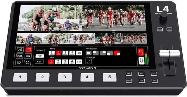 Main image of L4 10.1 Inch Touch Screen Video Switcher 10.1 inch Touchscreen, Real-time Preview 5 Input Sources PST PGM and Operation Interface