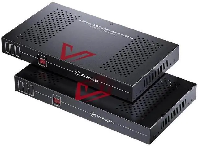 Main image of AV Access 4K DisplayPort 1.2a KVM Extender DP Over Ethernet HDBaseT 3.0 PoE, Uncompressed 4K Transmission up to 100m/330ft, 144-240Hz, 4*USB 2.0 Ports, 2-Way Audio, Zero Latency (4KEX100-DP-Pro)