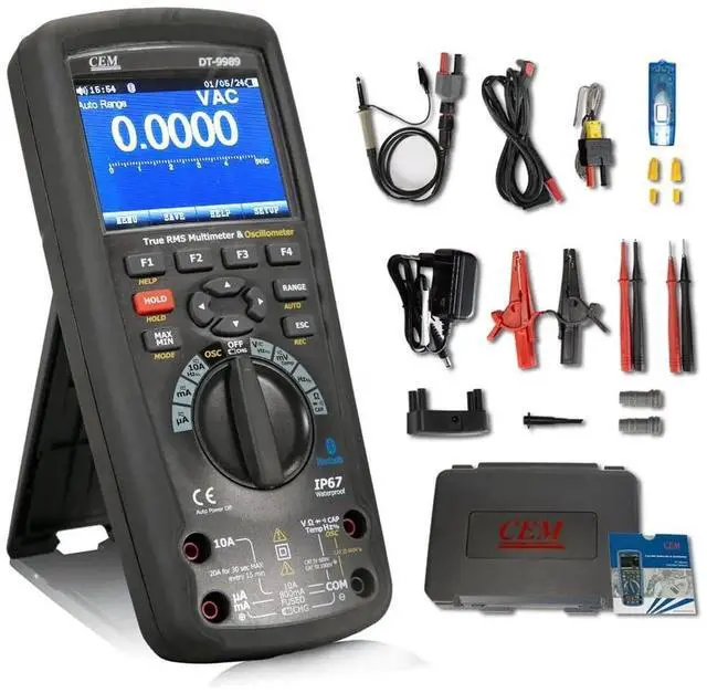 Main image of T.ax Included Digital Handheld Oscilloscope Multimeter,DT-9989 Oscilloscope 3 in 1 Bluetooth Interface, 50000 Counts,0.025% DCV Accuracy, Digital Multimeter with 3.5 inch LCD Display