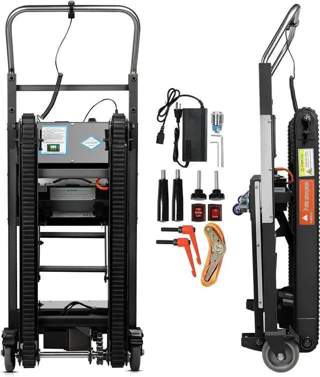 Main image of Electric Stair Climbing Hand Trucks Dolly Cart, 900lb Capacity Heavy Duty Stair Climber with Ropes, Carry Heavy Objects Up and Down Stairs Effortless for Furniture Logistics Warehouse