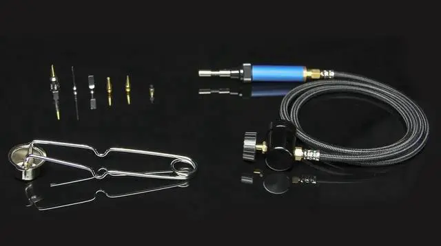 Alt view image 6 of 7 - 3' Hose MAPP Gas Solde Mini Pen Torch Full Kit Multi-Function +propane MAPP MAP Pro Handheld Torch Gas Cylinder Bottle Stand Base