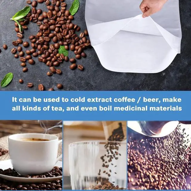 Alt view image 6 of 6 - 50 Pack Cold Brew Coffee Filters, 20 X 20 Commercial Toddy Cold Brew Bags, Brew Up To 5 LBS Coffee, Toddy Filter Bag, 5 Gallon C