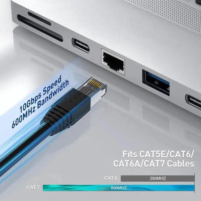 Alt view image 3 of 5 - ZOERAX RJ45 Connectors, Ethernet Connector CAT6A, and CAT7 RJ45 Pass Through Connectors & Strain Relief Boots 50-Pack (50 Connectors + 50 Boots) - Black