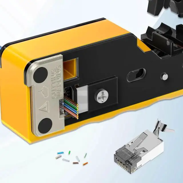 Alt view image 5 of 5 - ZOERAX RJ45 Connectors, Ethernet Connector CAT6A, and CAT7 RJ45 Pass Through Connectors & Strain Relief Boots 50-Pack (50 Connectors + 50 Boots) - Black