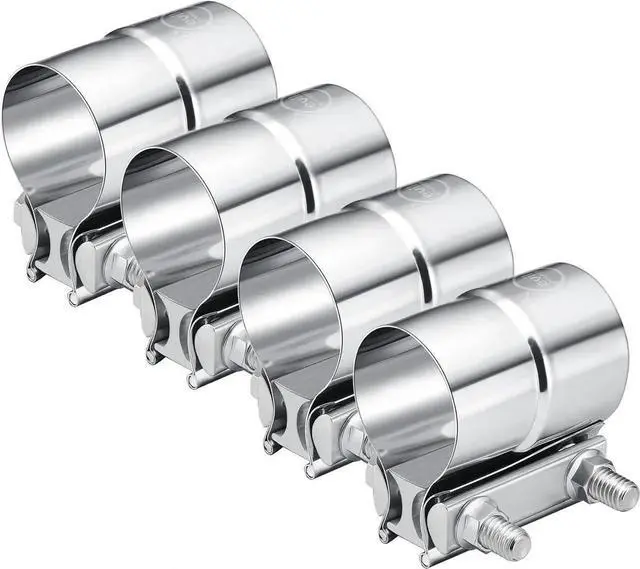 Main image of 3.0'' Exhaust Clamp, Lap Joint Band Clamp Stainless Steel for Pipes, Mufflers, Catalytic Converters (4Pcs, 3.0 inch)