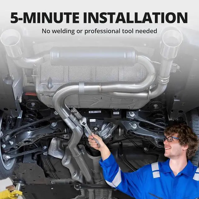 Alt view image 5 of 6 - 3.0'' Exhaust Clamp, Lap Joint Band Clamp Stainless Steel for Pipes, Mufflers, Catalytic Converters (4Pcs, 3.0 inch)