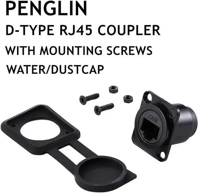 Alt view image 3 of 7 - 10PCS D-Type RJ45 Coupler, Shielded RJ45 Panel Mount Connector, CAT6/CAT5E/CAT5 Female to Female LAN Network Bulkhead Pass Through Socket