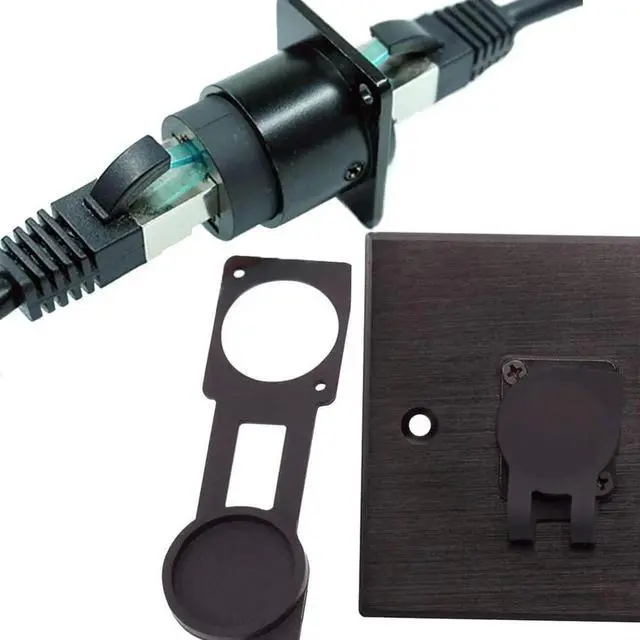 Alt view image 7 of 7 - 10PCS D-Type RJ45 Coupler, Shielded RJ45 Panel Mount Connector, CAT6/CAT5E/CAT5 Female to Female LAN Network Bulkhead Pass Through Socket