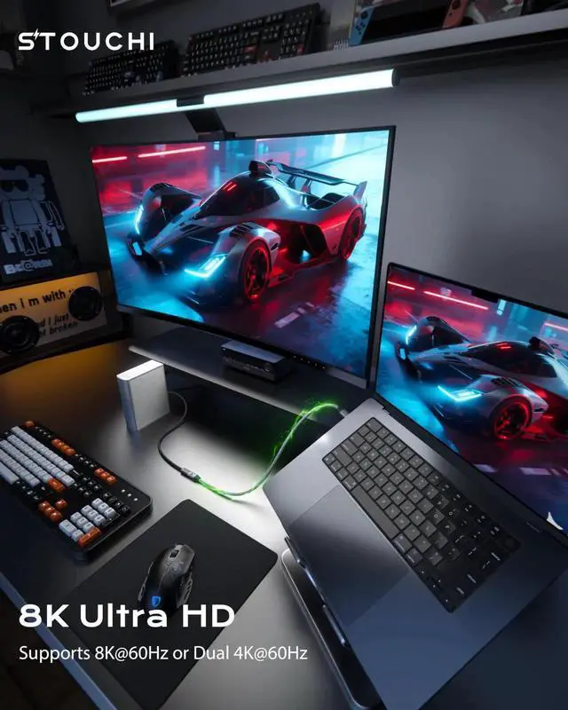 Alt view image 5 of 5 - Stouchi 40Gbps USB 4 Extension Cable 5FT, 240W Fast Charging USB C Extension Extender, 8K@60Hz Type C Male to Female Cable Compatible with Thunderbolt 4, MacBook, iPhone 17/16, Flash Drive, USB Hub