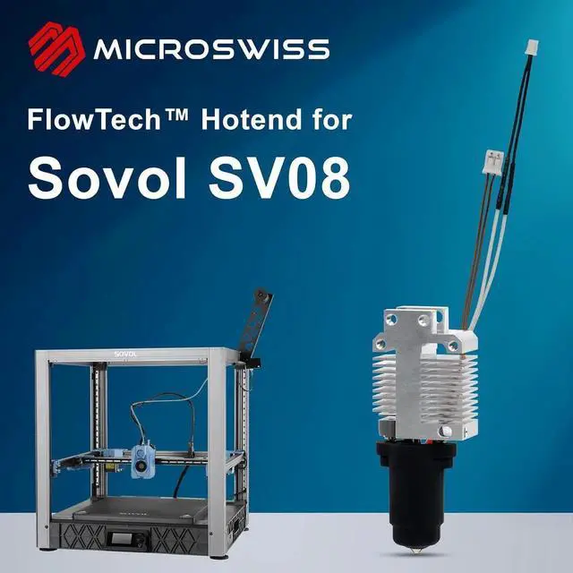 Alt view image 6 of 7 - Microswiss FlowTech Hotend Upgrade for Sovol SV08 - Leakproof Nozzle - Cold Nozzle Change - High Flow - All Metal Design - Made in USA