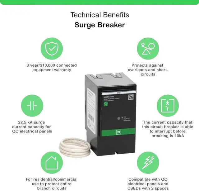 Alt view image 2 of 4 - by HOM2175SB Homeline SurgeBreaker, Surge Protection Device, 25kA, 120/240V, 1-Phase, 3-Wire