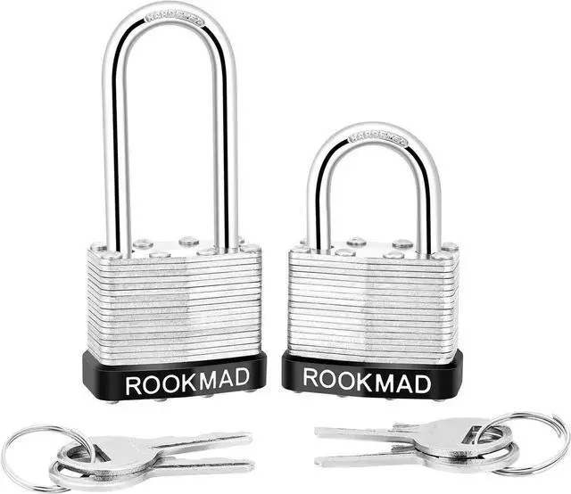 Alt view image 7 of 7 - 20 Pack Laminated Steel Padlocks, Keyed Alike Locks with Same Keys, Silver, Key Lock, Padlocks, Padlock