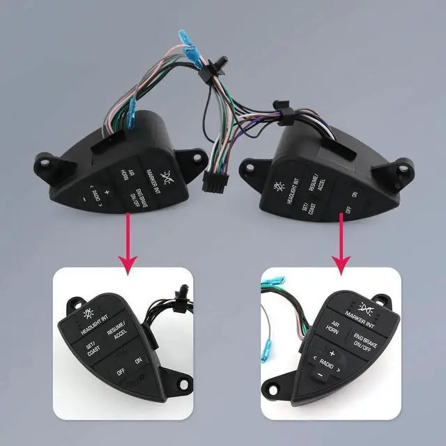 Alt view image 4 of 6 - Steering Wheel Cruise Control Switch Compatible with 2007-2016 International Prostar Replace# 901-5101, 2611199C91