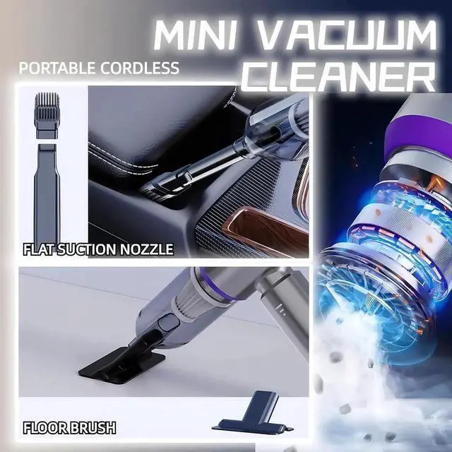 Alt view image 5 of 7 - Handheld Car Vacuum Cleaner, 21000PA Rechargeable High Power Cordless Mini Vacuum Cleaner and Blower 4-in-1 with 3 Gear, Vacuum with Brushless Motor for Car, Home, Office, PC