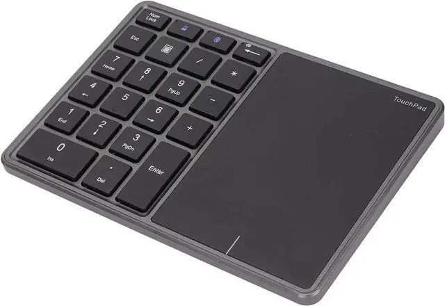 Alt view image 6 of 7 - Wireless Numeric Keypad, 22 Keys 2.4G Bluetooth Number Keyboard with Touchpad, Type C Interface, Support for Win, for iOS, for Android, for OS X Systems(Grey)