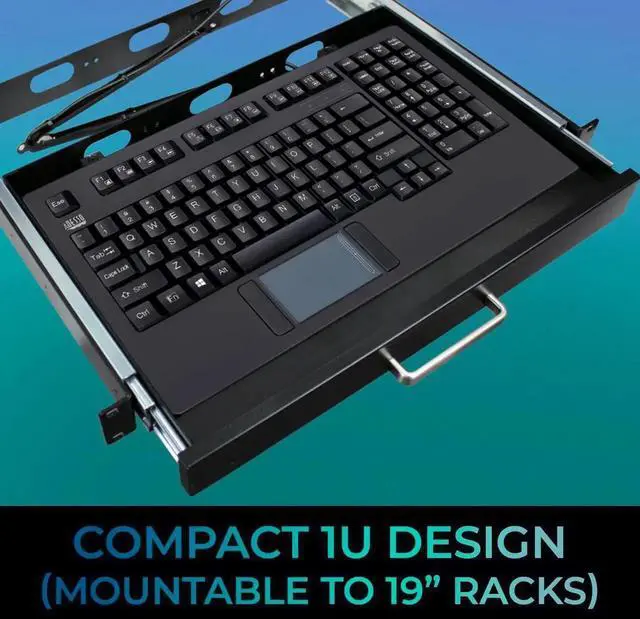 Alt view image 4 of 7 - AKB-425UB - Easytouch Rackmount USB Touchpad Keyboard, Black