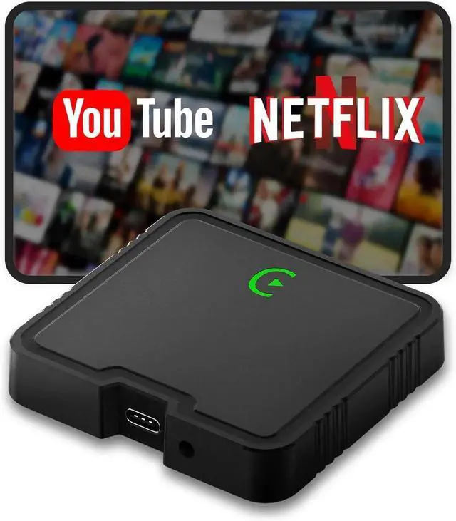 Main image of Wireless Carplay Adapter 2025 Ai Box for iPhone & Android Auto with Netflix YouTube Supports TF card Dongle Plug and Play Easy Setup Carplay Video entertainment box for iOS 10+ and cars after 2015 Car